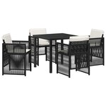 vidaXL Ensemble de salle à manger pour jardin 5 Pièces Noir Poly rotin