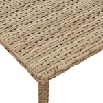 VidaXL Table basse de jardin rectangulaire beige 80x40x37 cm rotin