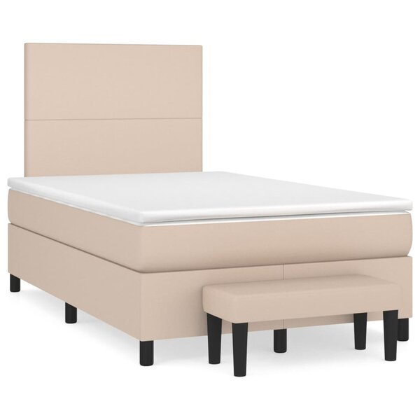 vidaXL Sommier à lattes de lit avec matelas Cappuccino 120x200 cm