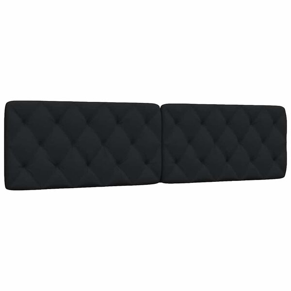 vidaXL Coussin de tête de lit noir 200 cm tissu