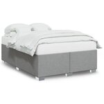 vidaXL Cadre de lit sans matelas gris clair 140x190 cm tissu