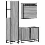 vidaXL Ensemble de meubles de salle de bain 3 Pièces Sonoma gris