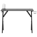 vidaXL Bureau de jeu avec pieds en forme de Y Noir 110x60x75 cm