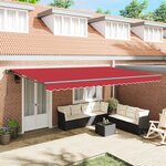 vidaXL Auvent Rétractable Rouge 500x300 cm