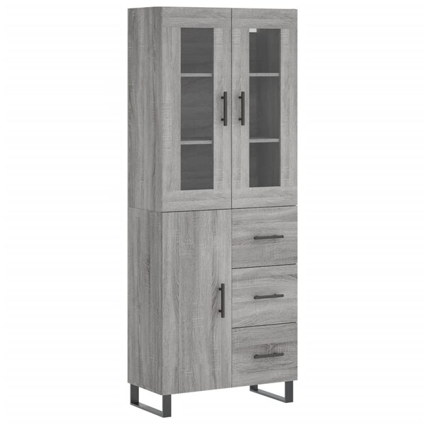 vidaXL Buffet haut Sonoma gris 69 5x34x180 cm Bois d'ingénierie