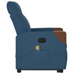 vidaXL Fauteuil de massage inclinable Bleu Tissu