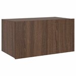 vidaXL Meuble TV mural avec lumières LED chêne marron 60x35x31 cm