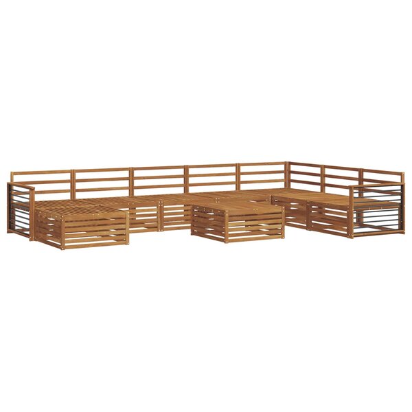 vidaXL Ensemble de canapés d'extérieur 9 pc Naturel