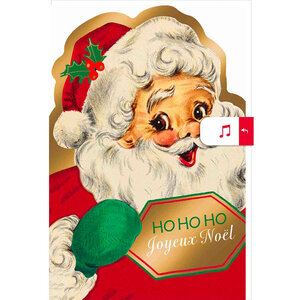 Carte De Vœux Musicale Avec Enveloppe - Lot De 8 Cartes Ho Ho Ho Joyeux Noël - Draeger paris