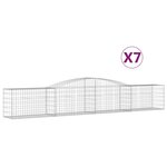 vidaXL Paniers à gabions arqués 7 Pièces 400x50x60/80 cm Fer galvanisé