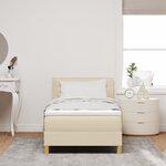 vidaXL Lit à Ressort Crème 100x200 cm Tissu