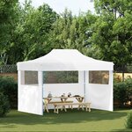 vidaXL Tente de réception pliable avec 3 parois 280x410x315 cm Acier Blanc