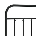 vidaXL Tête de lit métal noir 160 cm