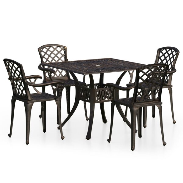 vidaXL Ensemble de bistro 5 Pièces Aluminium coulé Bronze