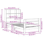 vidaXL Cadre de lit sans matelas blanc 90x200 cm bois de pin massif