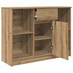 vidaXL Buffet avec tiroir chêne artisanal 101x35x76 cm bois ingénierie