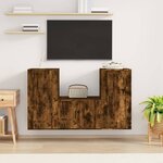 vidaXL Ensemble de meubles TV 3 Pièces Chêne fumé Bois d'ingénierie