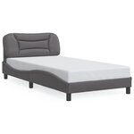 vidaXL Cadre de lit avec lumières LED gris 100x200 cm similicuir