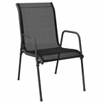 vidaXL Ensemble de salle à manger pour jardin 7 Pièces Noir