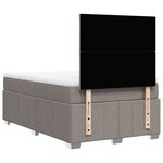 vidaXL Sommier à lattes de lit avec matelas Taupe 120x200 cm Tissu