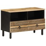 vidaXL Meuble TV noir 70x33 5x46 cm bois massif manguier brut