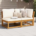 vidaXL Salon de jardin 2 Pièces avec coussins bois massif d'acacia