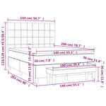 vidaXL Sommier à lattes de lit avec matelas Rose 140x200 cm Velours