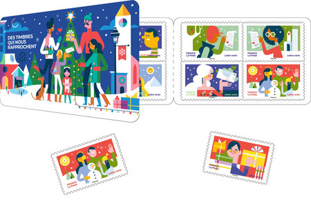 Carnet de 12 timbres Noël - Des timbres qui nous rapprochent