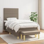 vidaXL Sommier à lattes de lit avec matelas Taupe 90x200 cm Tissu