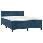 vidaXL Sommier à lattes de lit avec matelas LED Bleu foncé 140x200 cm