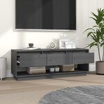 vidaXL Meuble TV Gris 110 5x34x40 cm Bois de pin massif