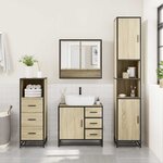 vidaXL Ensemble de meubles de salle de bain 3 Pièces chêne sonoma