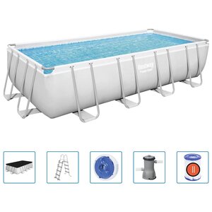 Bestway Ensemble de piscine Power Steel Rectangulaire 488x244x122 cm