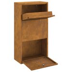vidaXL Boîte de dépôt de colis Rouillé 44 x 22 x 82 cm Acier patiné