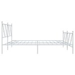 vidaXL Cadre de lit métal avec tête de lit/pied de lit blanc 183x213cm