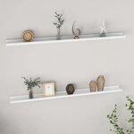 vidaXL Étagères murales 2 Pièces Blanc 115x9x3 cm