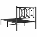 vidaXL Cadre de lit métal sans matelas avec tête de lit noir 90x190 cm