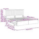 vidaXL Lit de Rangement Chêne fumé 180 x 200 cm Bois d'ingénierie