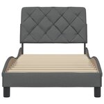 vidaXL Cadre de lit sans matelas gris foncé 80x200 cm tissu