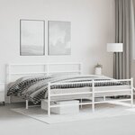 vidaXL Cadre de lit métal sans matelas et pied de lit blanc 200x200 cm