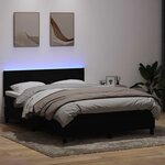 vidaXL Sommier à lattes de lit avec matelas et LED noir 140x210 cm velours