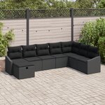 vidaXL Ensemble de canapé de jardin 8 Pièces Noir 55 x 62 x 69 cm