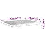 vidaXL Matelas en mousse blanc 180x210 cm 7 zones dureté 20 ILD