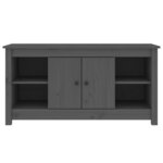 vidaXL Meuble TV Gris 103x36 5x52 cm Bois de pin massif