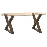 vidaXL Pieds de table basse 2 pièces Acier naturel 60 x (42-43 3) cm Acier
