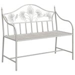 vidaXL Banc de jardin Blanc 104 x 54 x 93cm Acier