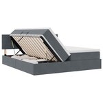 vidaXL Lit de rangement LED avec matelas Gris foncé 180 x 200 cm