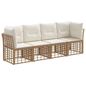 vidaXL Ensemble de canapés d'extérieur Naturel Polyester