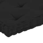 vidaXL Coussin de plancher de palette Noir 73x40x7 cm Coton