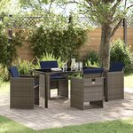 vidaXL Ensemble de salle à manger pour jardin 5 Pièces Gris Poly rotin